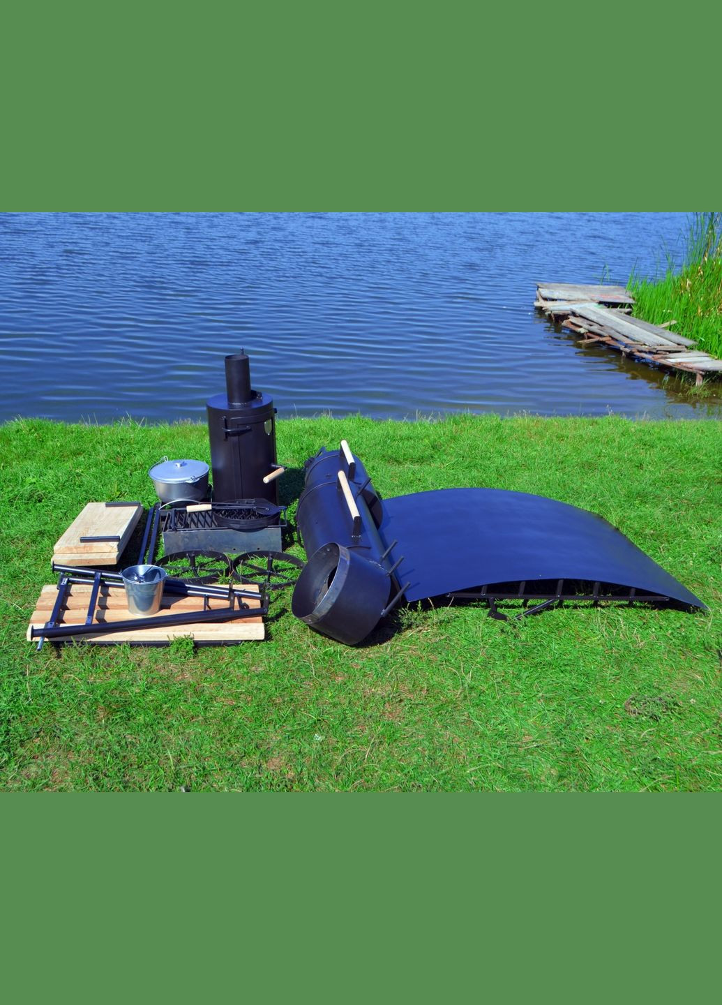 Коптильня гарячого та холодного копчення (ø30) з дахом Троян (346531861)