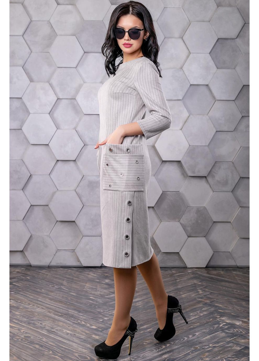 Серое платье 1109.3177 Seventeen