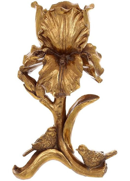 Свічник "Ірис з Птахами" 13х16х26см, золотий BonaDi (332669328)