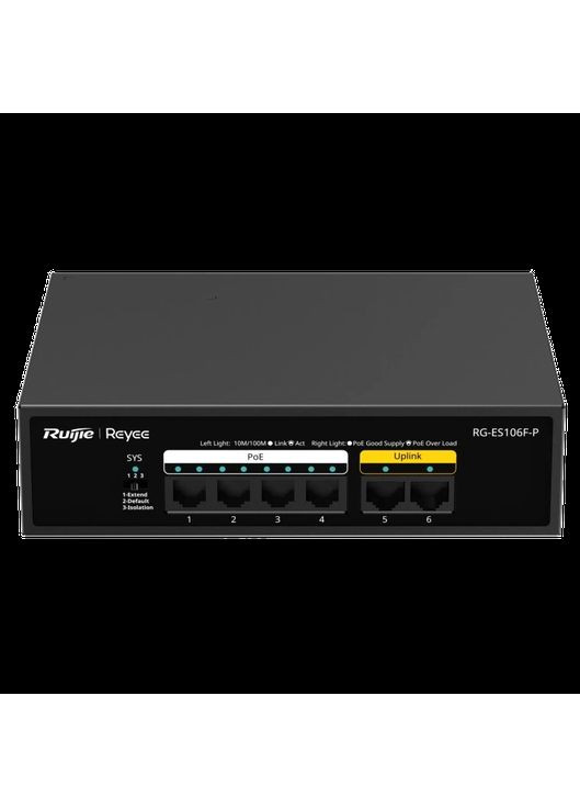 Комутатор 6 портів керований Reyee RG-ES106F-P PoE Ruijie (372817280)