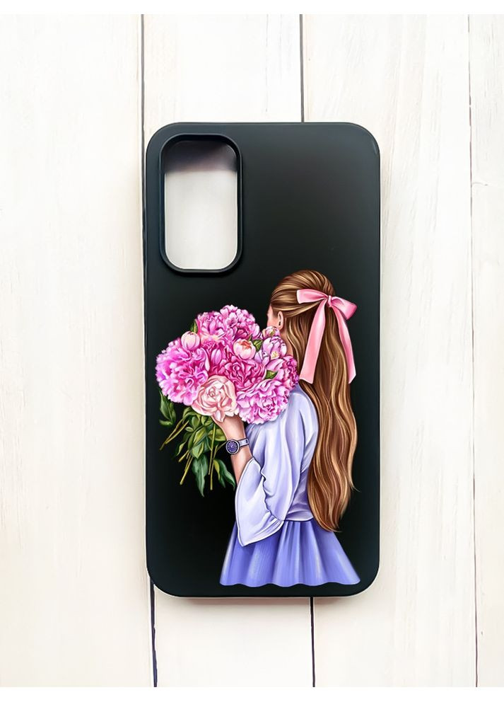Матовый чехол на Samsung Galaxy A15 (A155) / M15 Девушка с пионами (принт 11) CASE CONTROL (360685832)