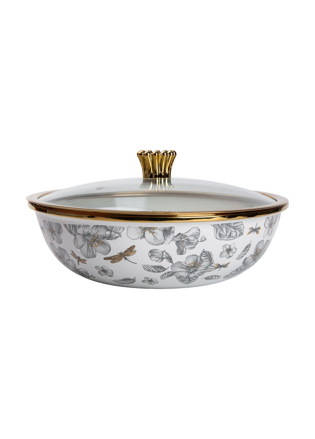 Каструля емальована 4,5 л без ручок, flowers Yiwu HP-2-108 No Brand (377467575)