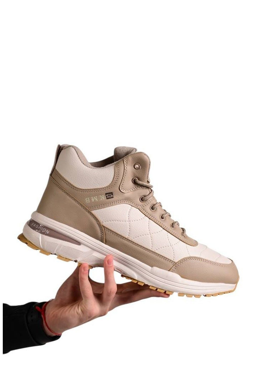 Бежевые зимние ботинки мужские зимние бежевые (t806-5) KMB