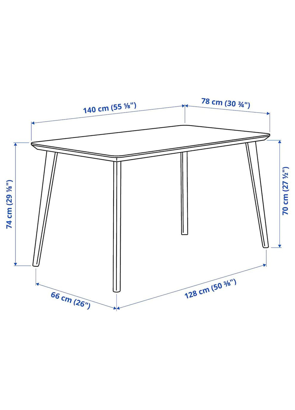 Таблиця ІКЕА LISABO 140х78 см Ясеневий шпон (70294339) IKEA (271121243)