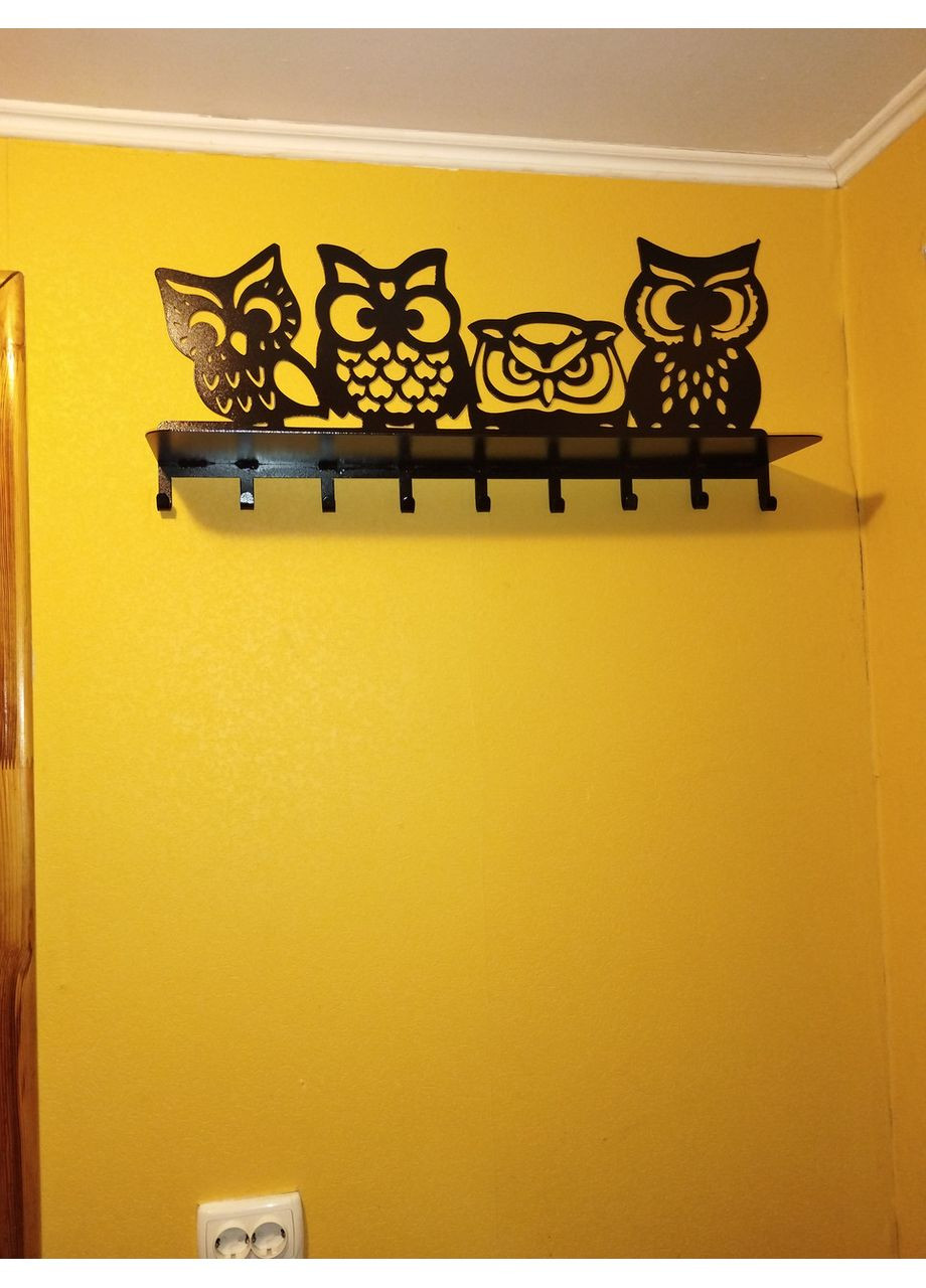 Вішалка металева для одягу з поличкою "Сови" No Brand (368896603)