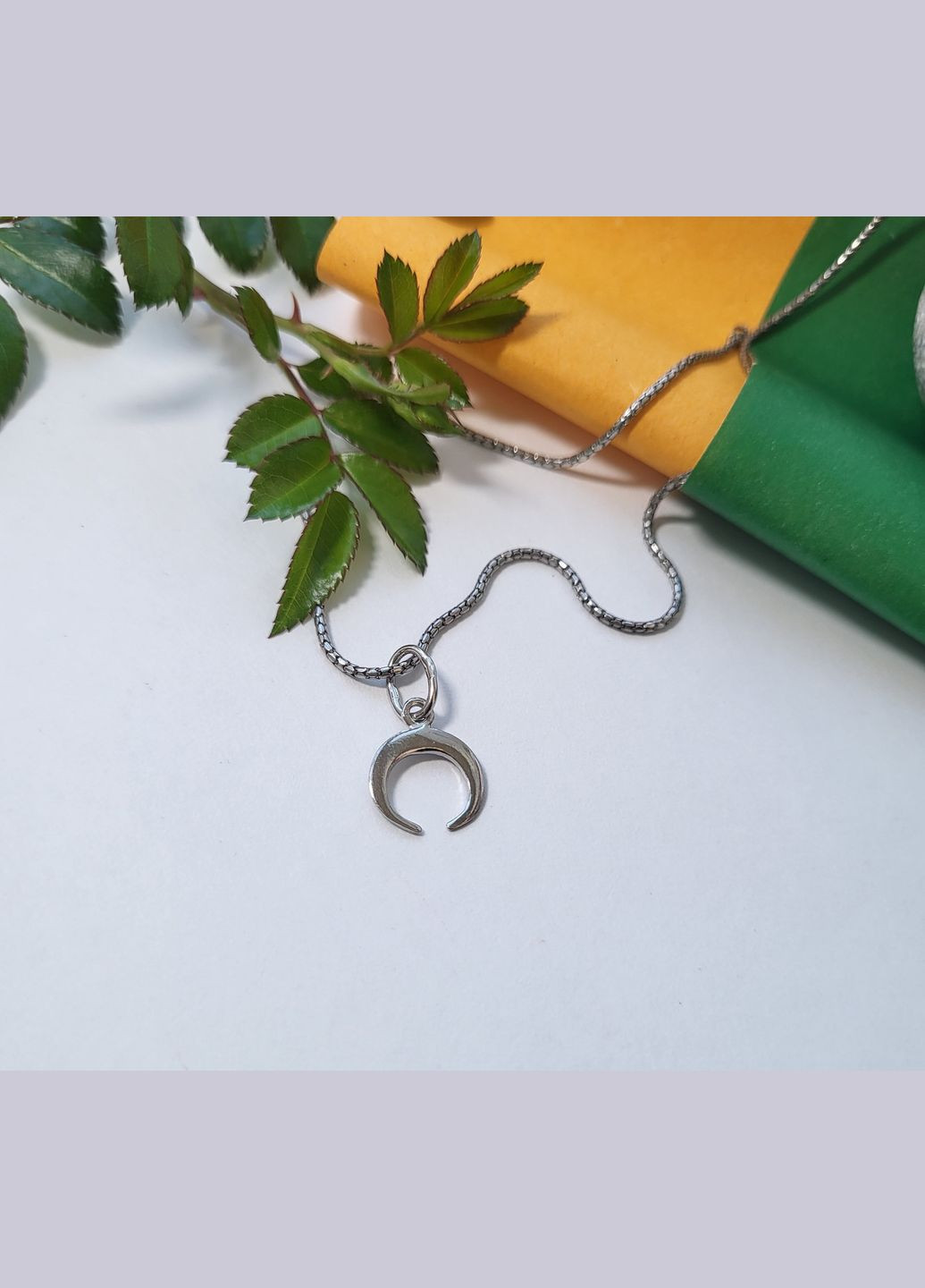 Срібна підвіска оберіг амулет маленька Лунниця без каміння срібло 925 проби Родоване 3273р 0.60г No Brand (306741513)