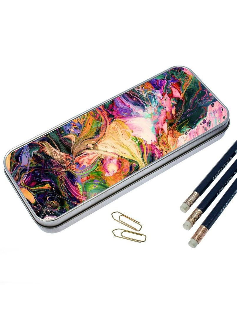 Пенал школьный для мальчика и девочки металлический моно лиза #01 7*18 см Silver No Brand (309154151)