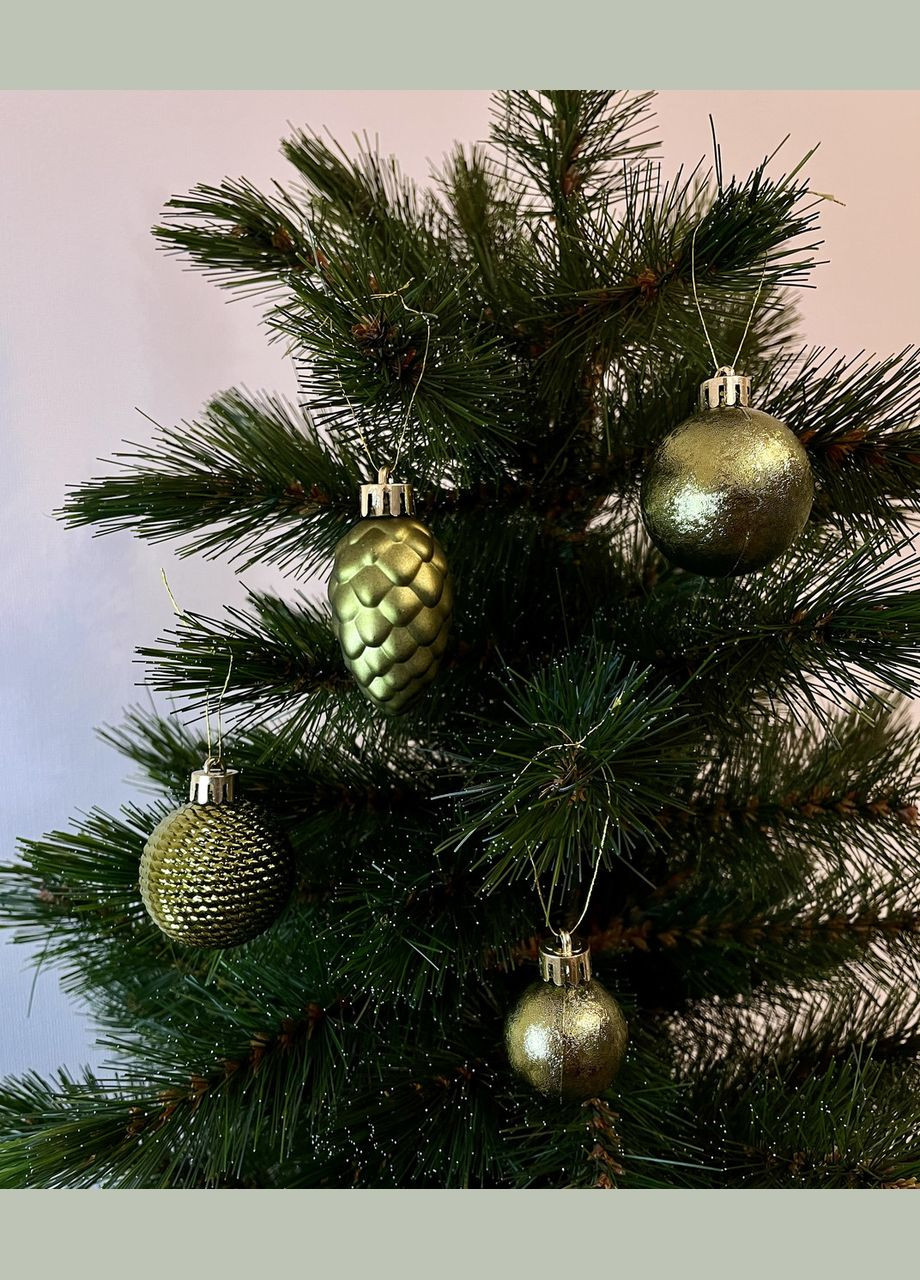 Елочные пластиковые игрушки « » комплект 31 шт, Ø 3/4,5 см, оливковые Chomik (326025564)