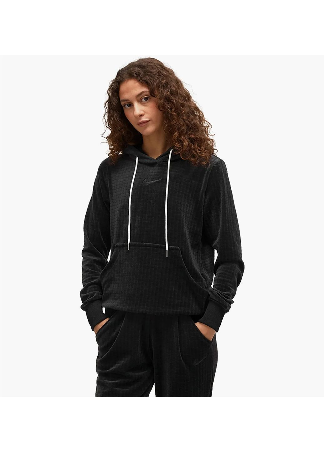 Худи женское Velour Hoodie Black Nike (365962253)
