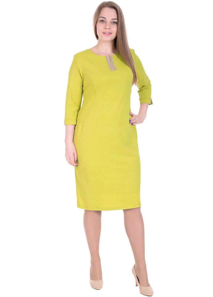 Горчичное платья 1499-11 Alenka Plus