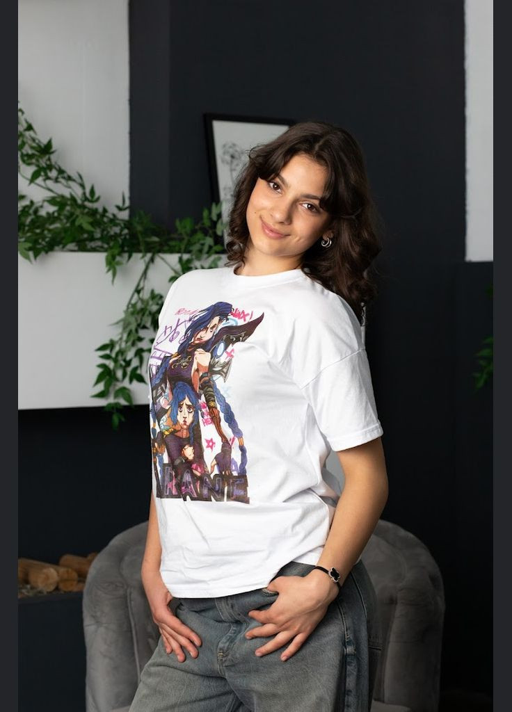 Молочная летняя футболка оверсайз (подростковая) hc (h001-6414-001-33-6) Be in fashion