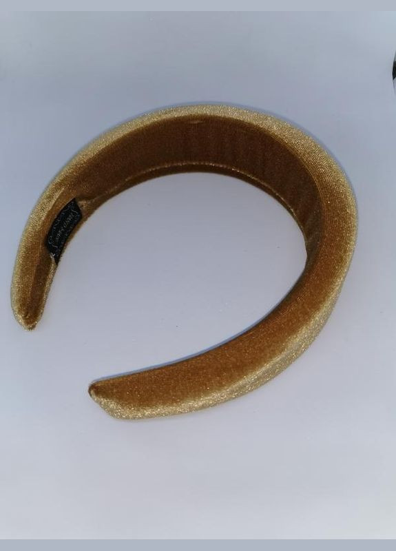 Жіночий оксамитовий обруч обідок об'ємний для волосся Oxa золотистий Hand Made (330619109)