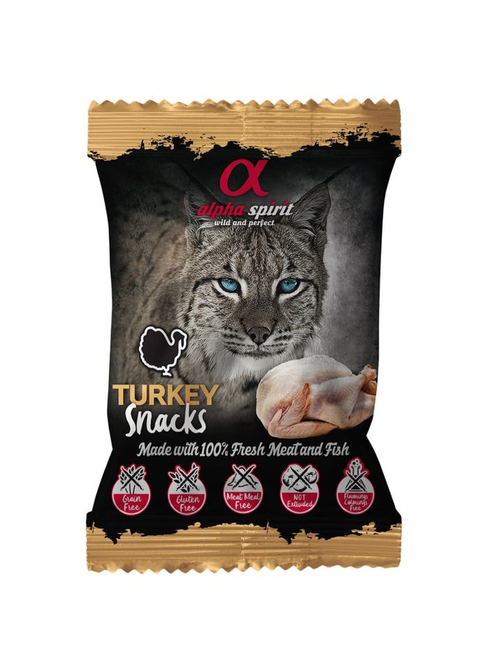 Напіввологі ласощі Cat Snacks Turkey 50гр, для дорослих котів, індичкою Alpha Spirit (363452635)