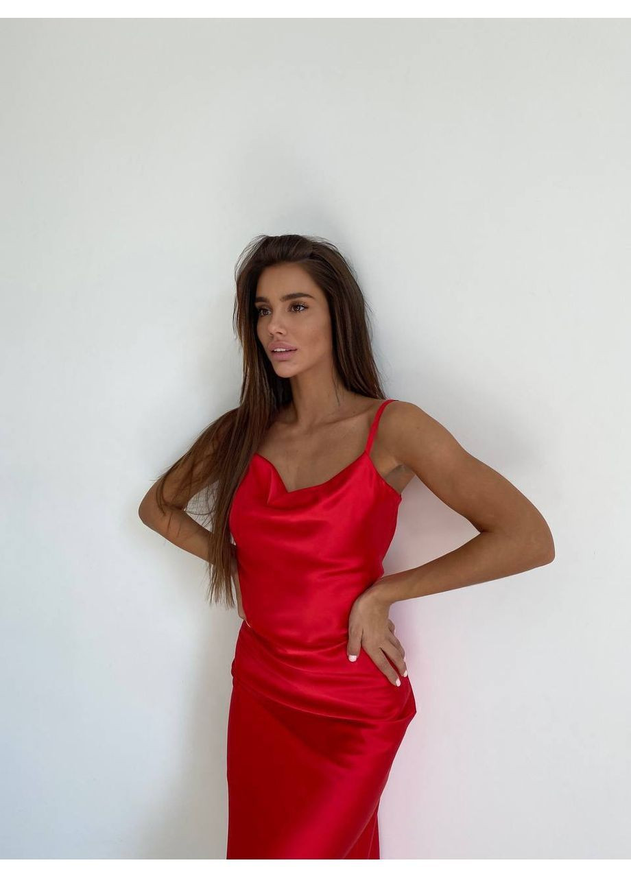 Червона повсякденний сукня жіноча KaraMix однотонна