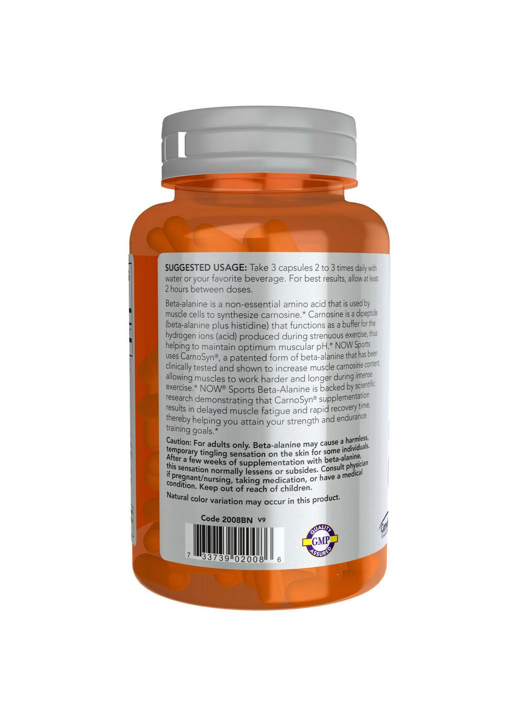 Харчова добавка з бетааланіном Beta-Alanine Now Sports 750 мг (120 капсул) Now Foods (280265840)