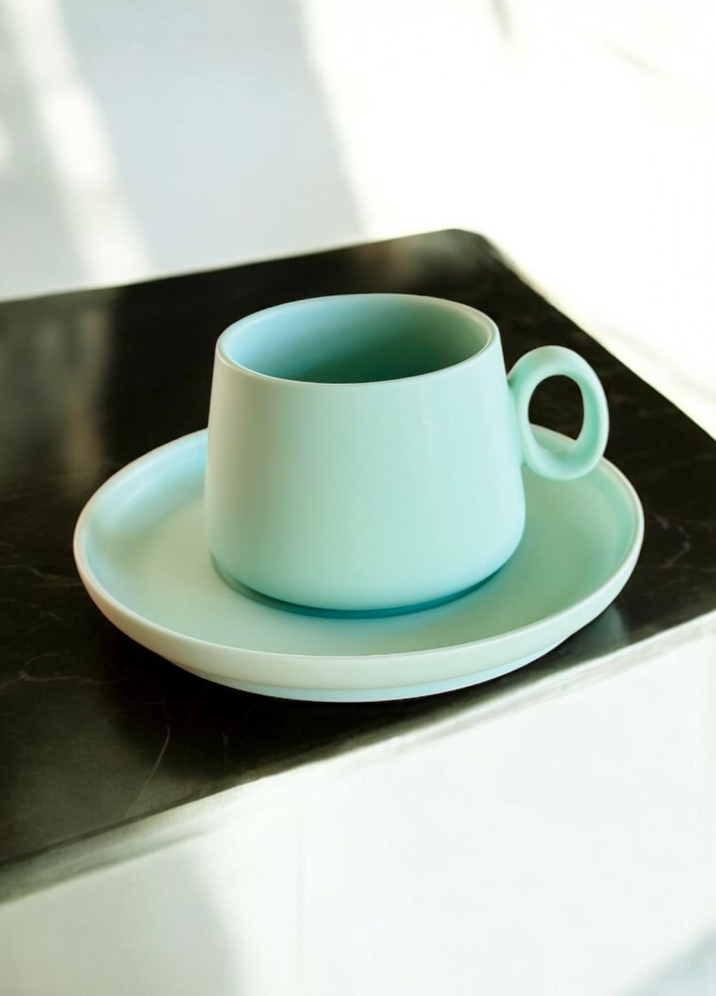 Чашка с блюдцем чайная матовая керамика 300мл No Brand (330777835)