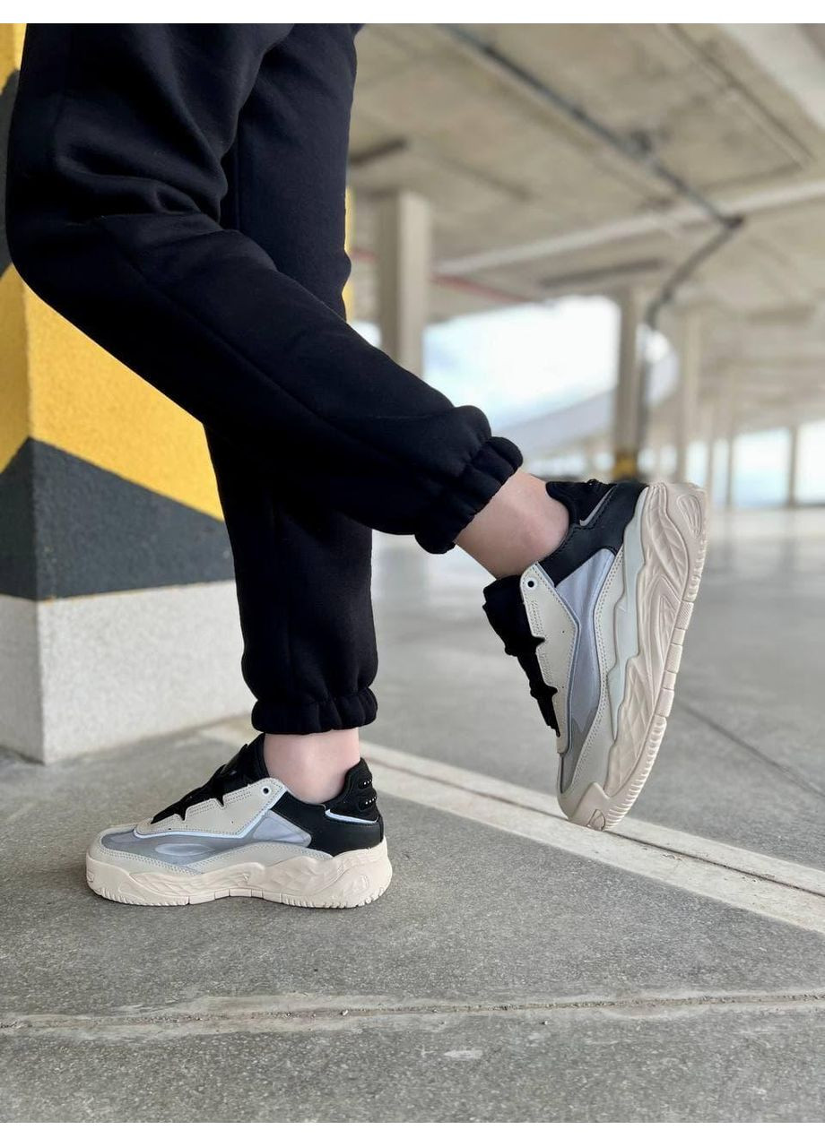 Черные демисезонные кроссовки мужские adidas niteball beige black адидас найтбол No Brand