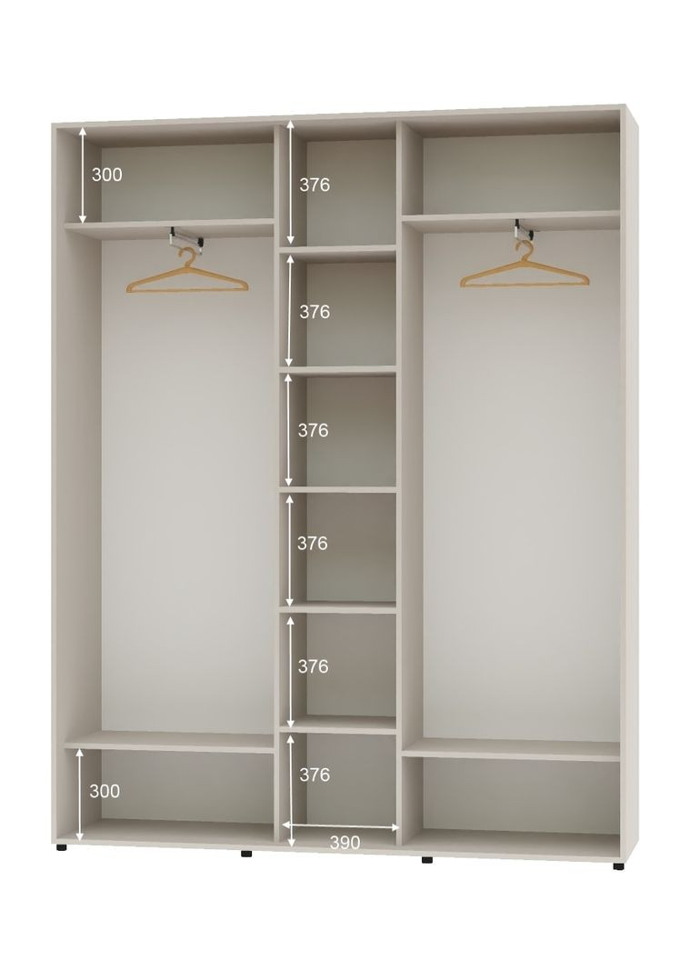 Шафа-купе тридверна 200*45*240 Кашемір 3 двері Дзеркало ШК-04 Алекса (360469104)