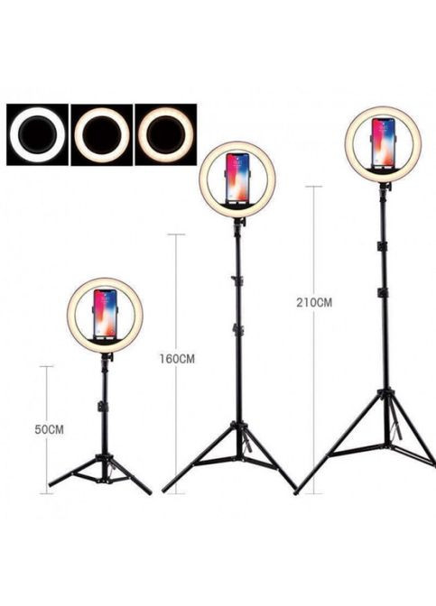 Кільцева LED Лампа RL14 35см + 3 тримача + Штатив 210 см 3 режима світла Набір блогера Ring Light (351359195)
