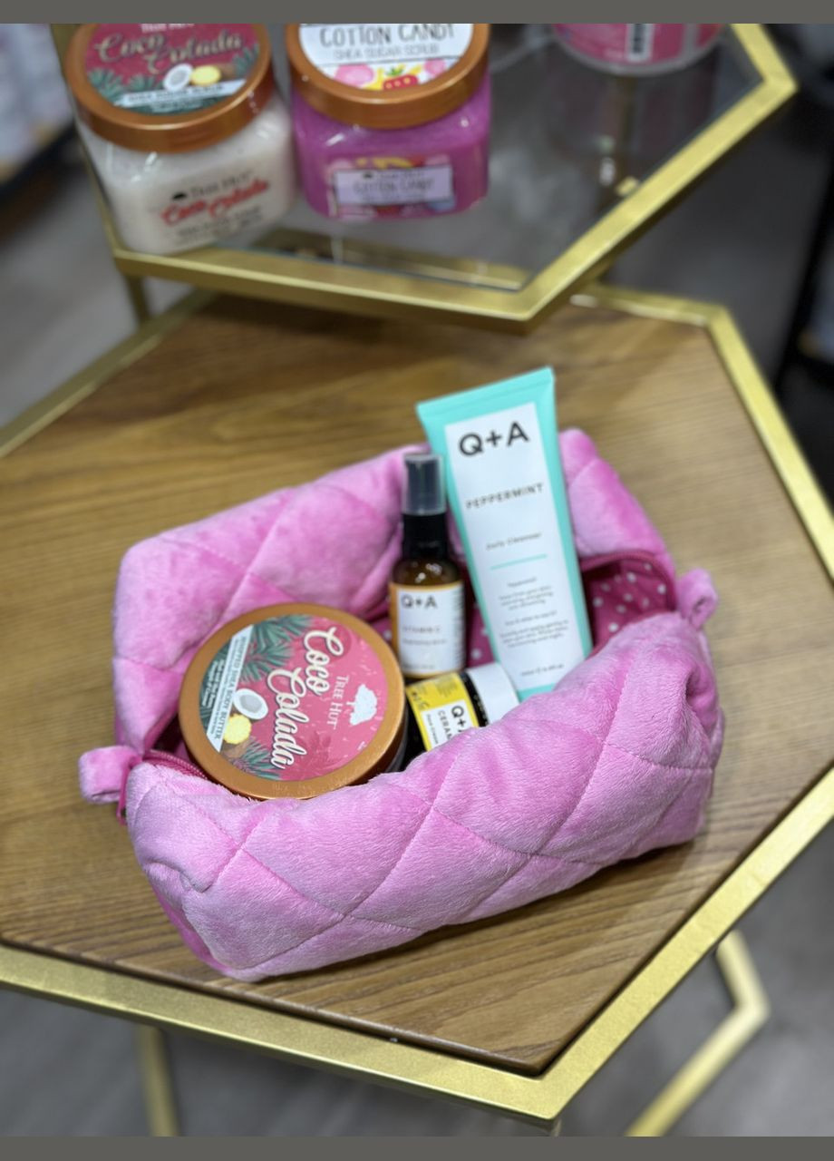 Плюшева велюрова косметичка колір - рожева Pink 22х17х8 см No Brand (330762457)