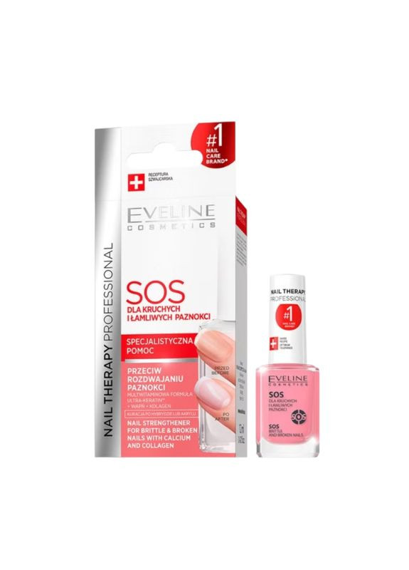 Лак для укрепления ногтей с кальцием THERAPY SOS 12 мл. 9714-1965 Eveline Cosmetics (340111227)