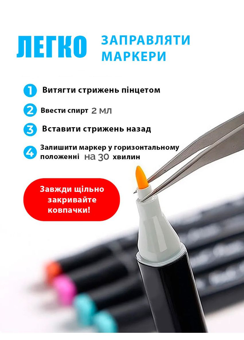 Набір скетч-маркерів 204 шт. для малювання двосторонніх Touch (323014412)