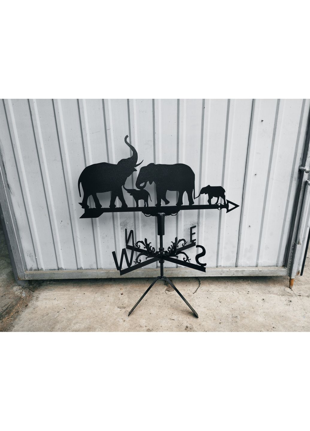 Флюгер Семья слонов, Слоны, флюгер на крышу из металла 3 мм. Больше 100 см No Brand (368896316)