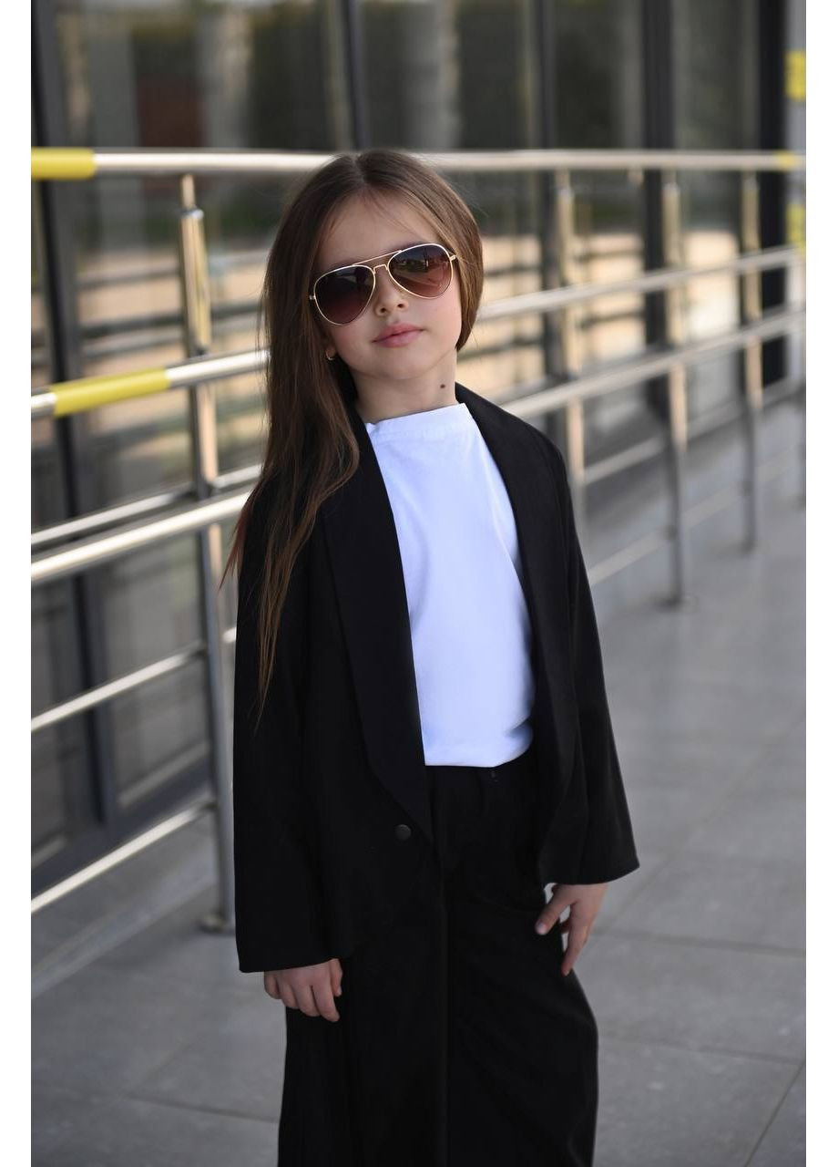 Черный демисезонный стильный легкий льняной костюм с палаццо — замеры в описании брючный DK/DL Мода без кордонів