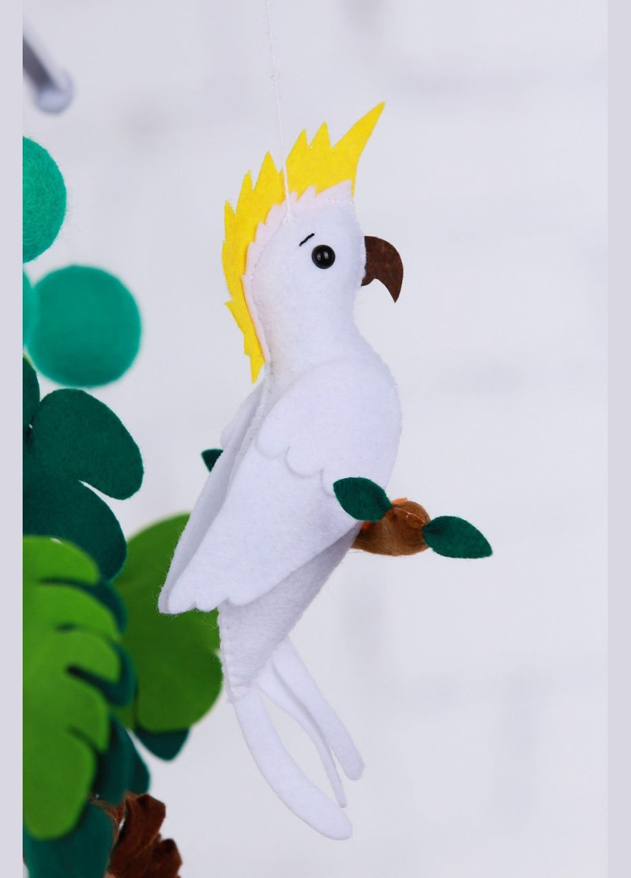 Дитячий музичний мобіль на ліжечко для немовлят WooolyWool «Какаду» з 35 мелодіями (М029) No Brand (342757988)