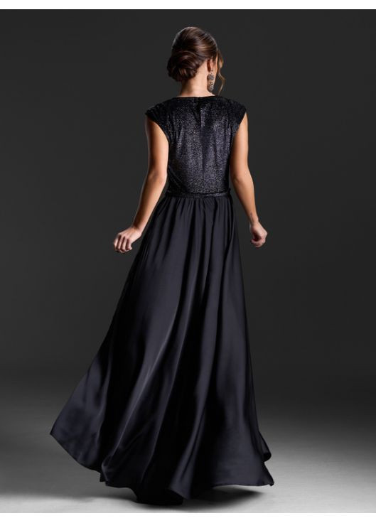 Черное праздничный, коктейльное, вечернее длинное платье No Brand однотонное