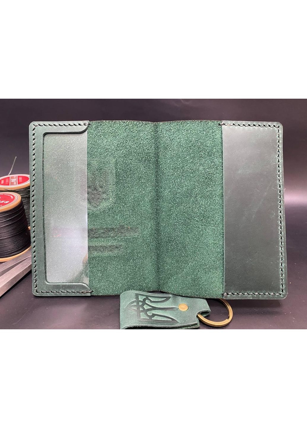 Обложка на Военный Билет из натуральной кожи Ручной работы Зеленый Цвет No Brand (358203448)