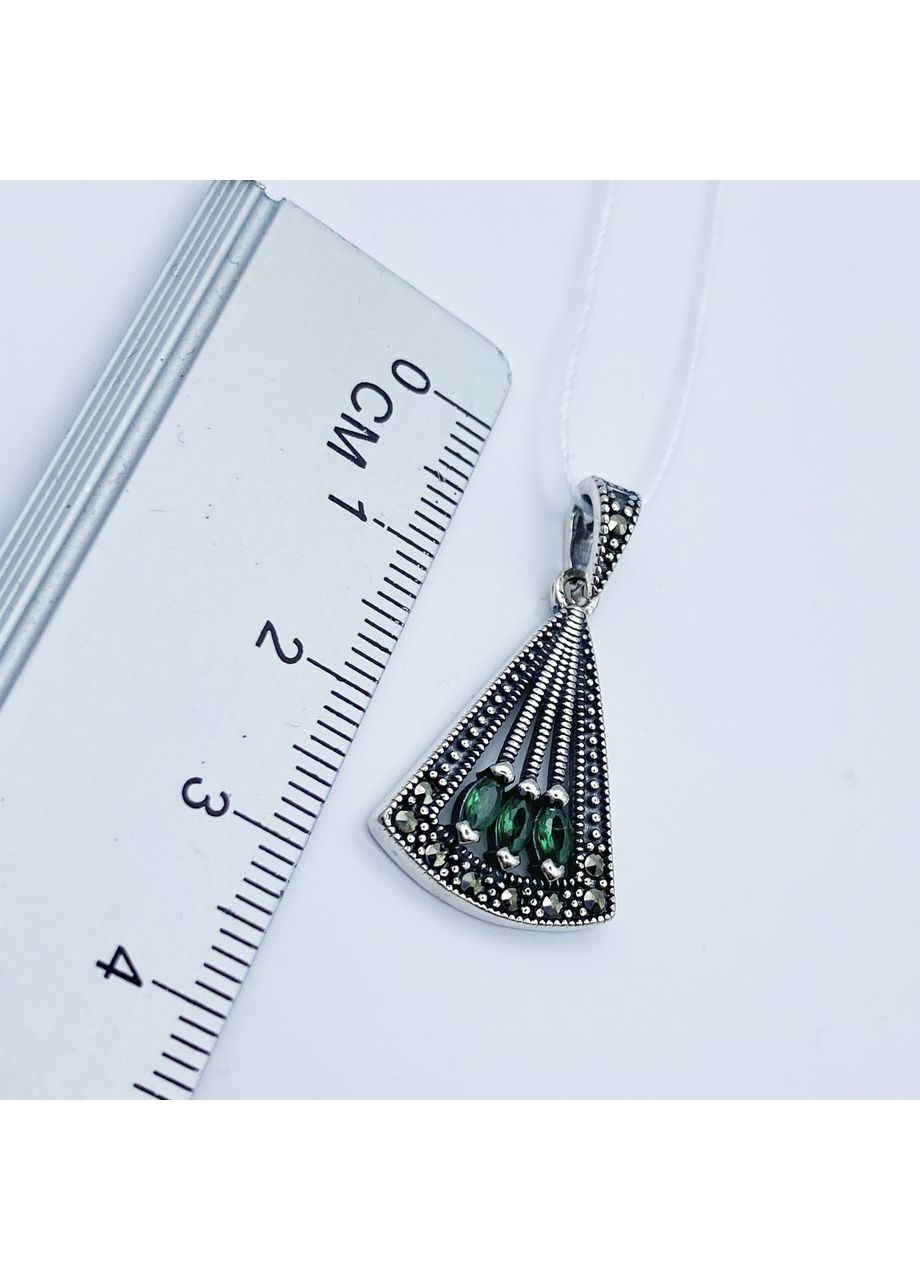 Кулон серебряный с изумрудом и марказитом 2,17 г No Brand (369737165)