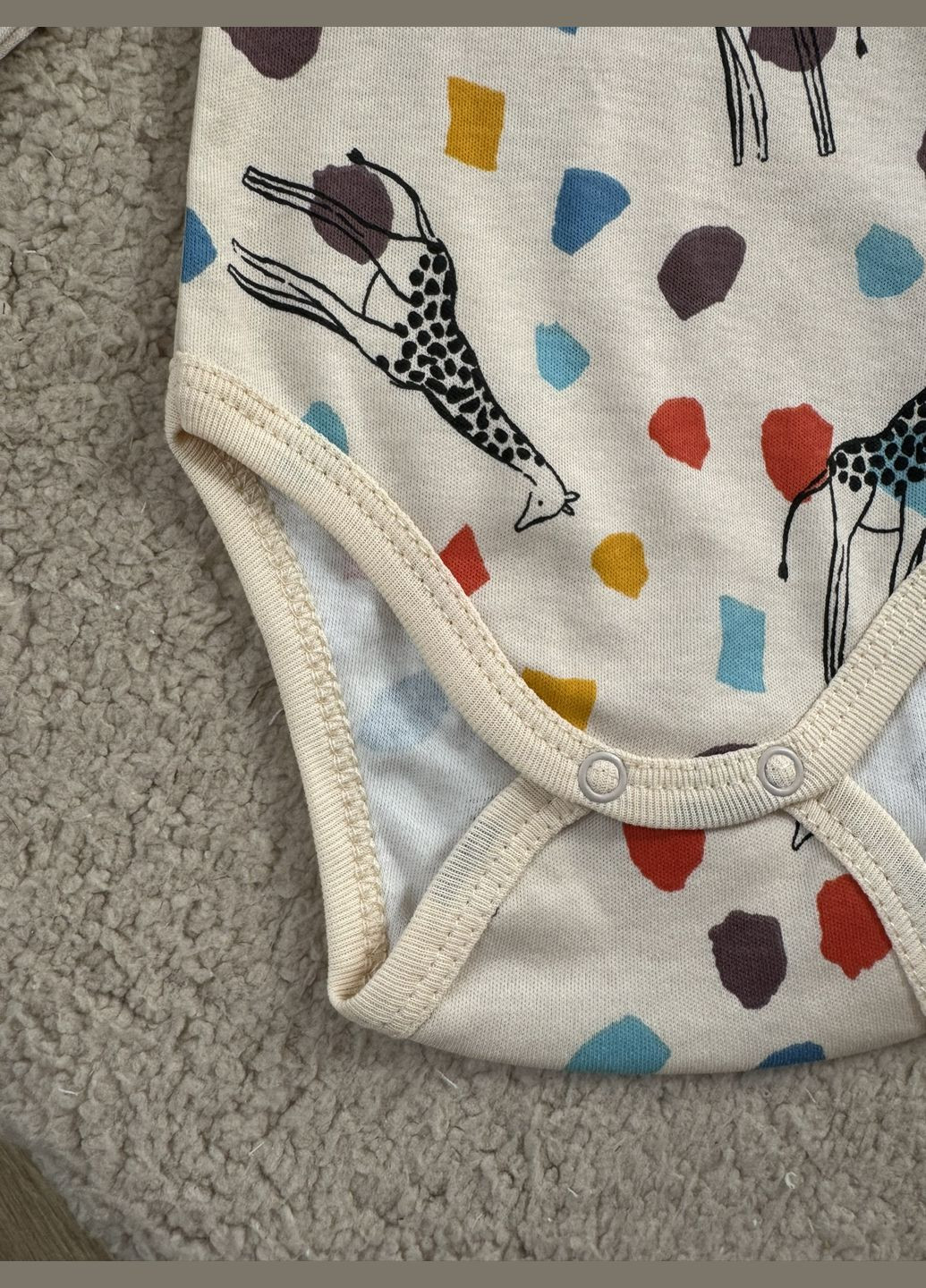 Світло-бежевий демісезонний набір боді та повзунки інтерлок No Brand Комплект двійка