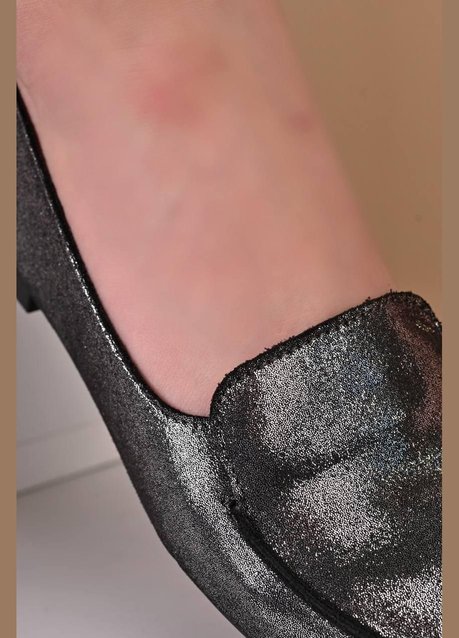 No Brand Туфли балетки женские серебристые лодочки серебряный з текстиль, — демисезон (331765940)