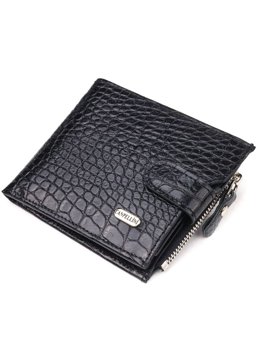 Мужской кожаный кошелек с монетницей и тиснением черный (sku_21504) No Brand (327820050)