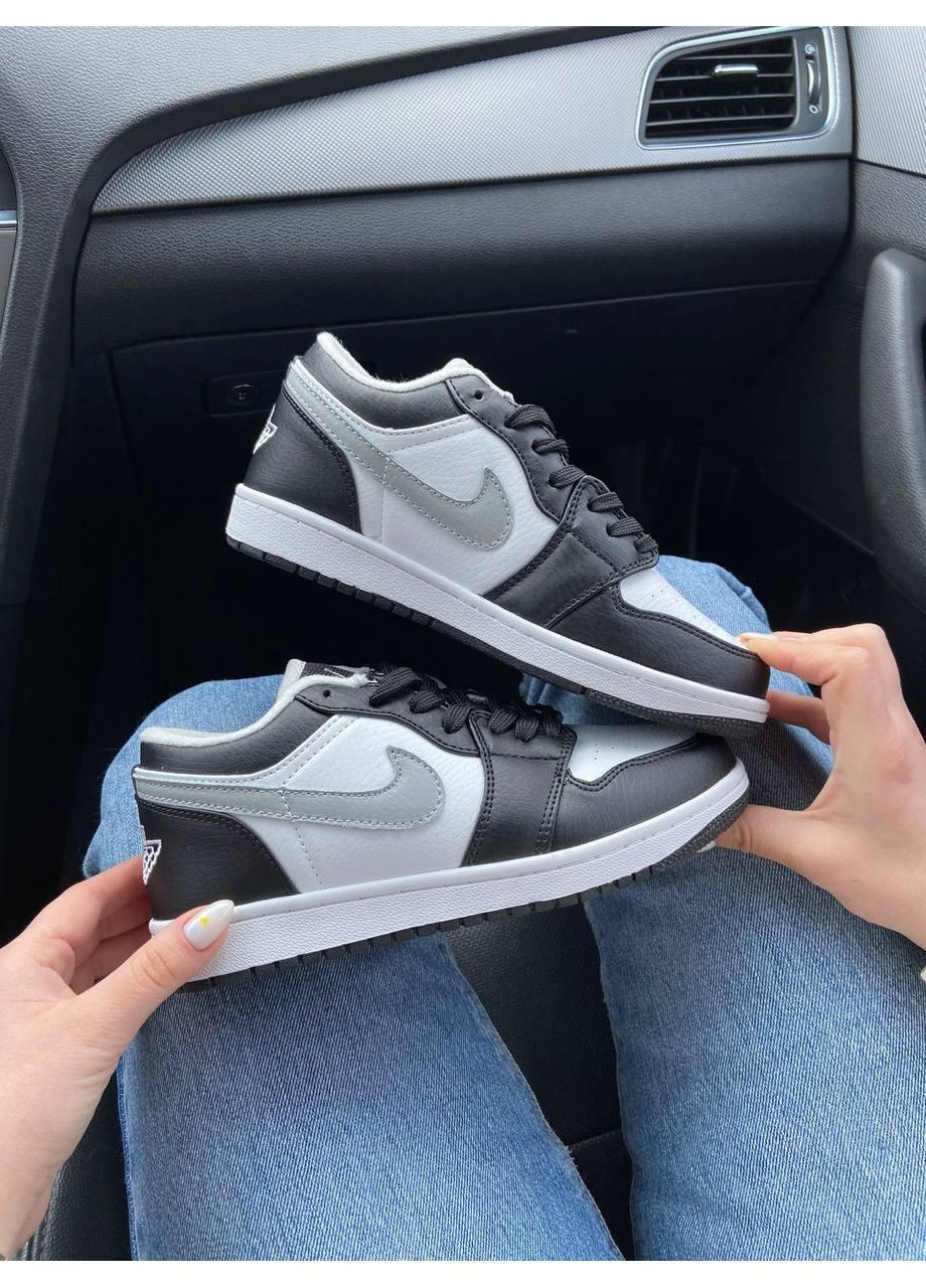 КРОССОВКИ ЖЕНСКИЕ NIKE AIR JORDAN 1 LOW BLACK GREY НАЙК АИР ДЖОРДАН No Brand серые демисезоны (367177292)