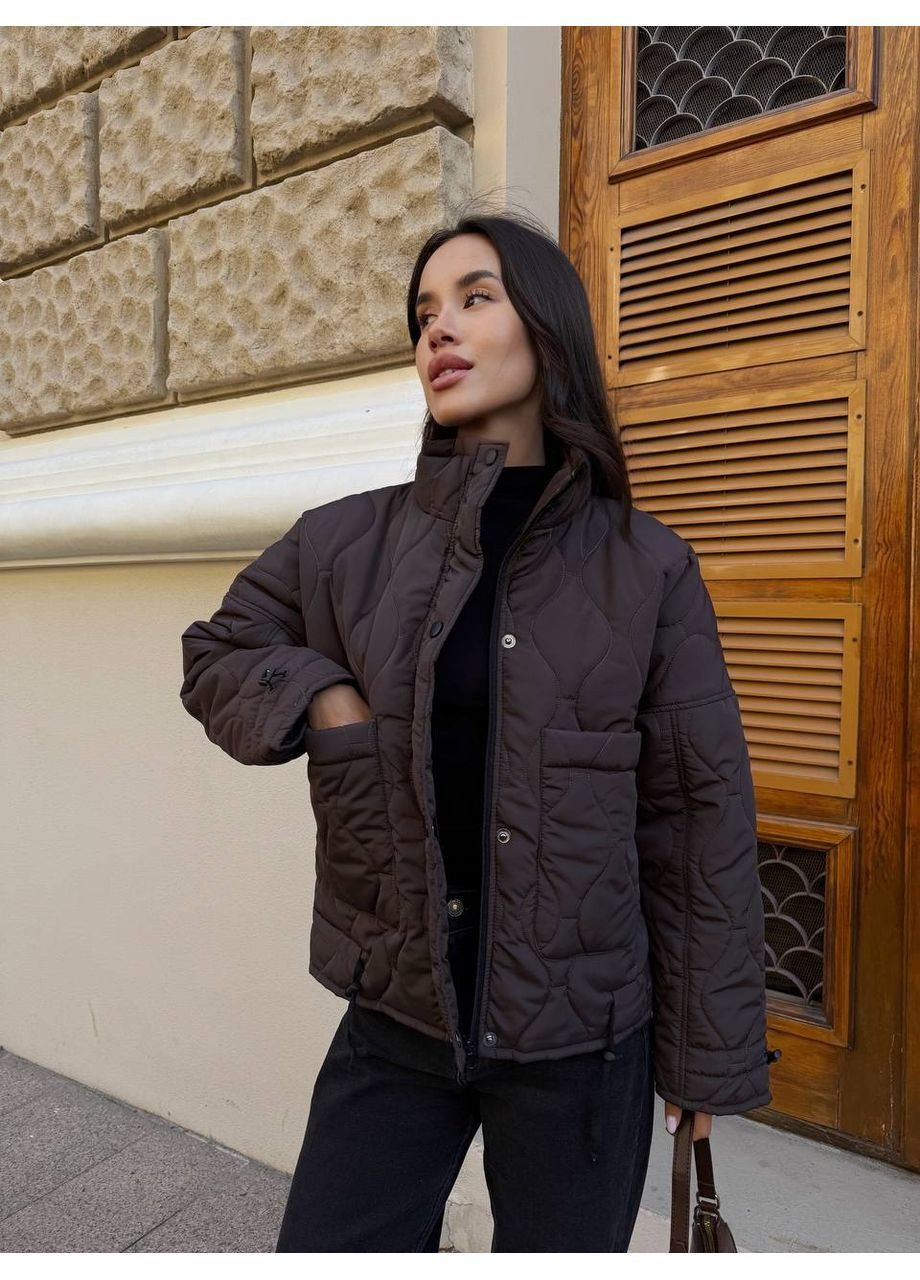 Темно-коричневая куртка No Brand