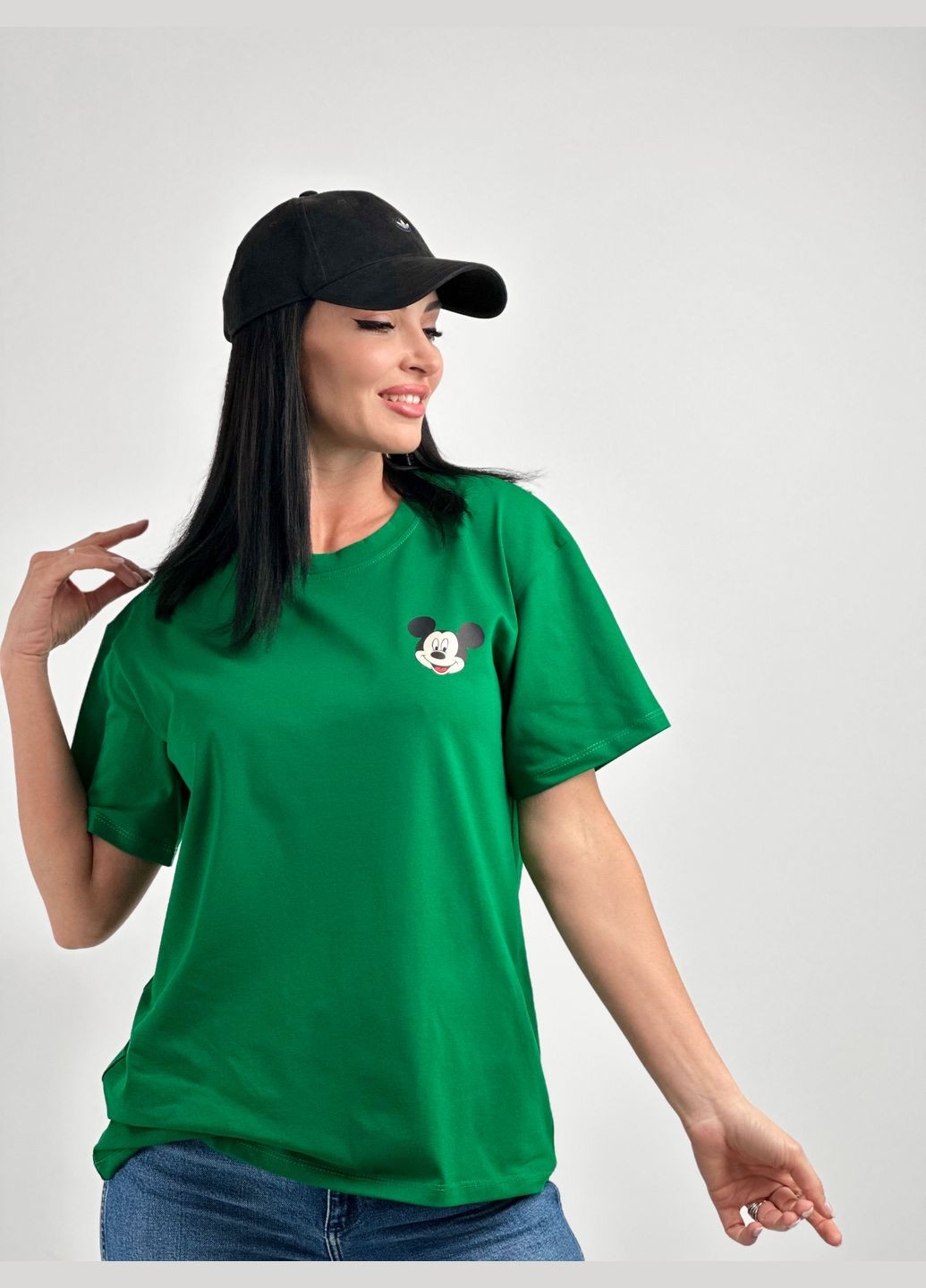 Зелена літня жіноча футболка з принтом Fashion Girl Disney