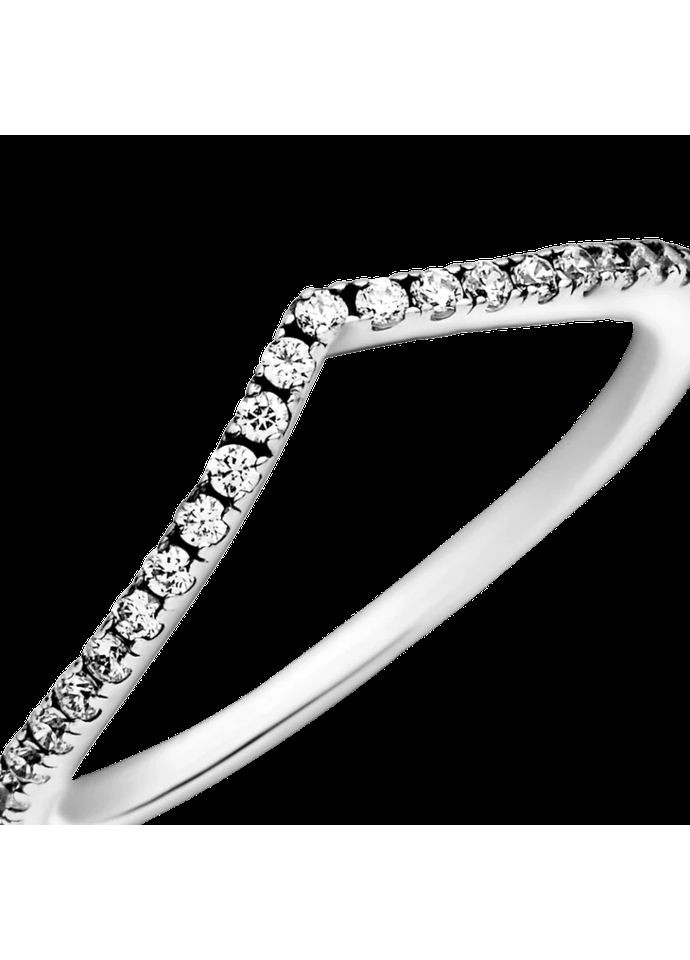 Серебряное кольцо Пандора сияющая Wishbone 196316CZ Kabluchka (355345227)