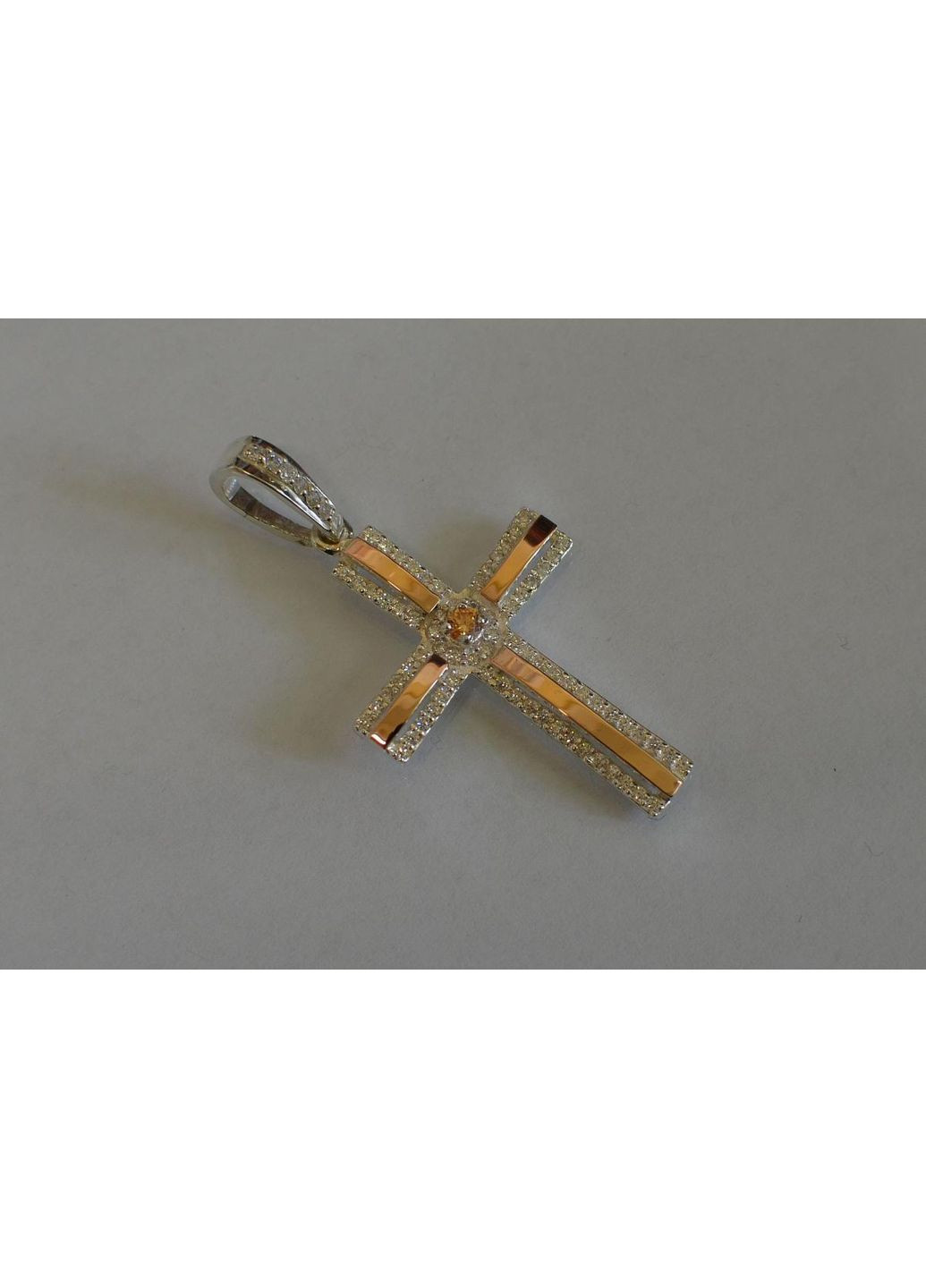 Срібний хрестик з напайками із золота Silver Style (367268320)