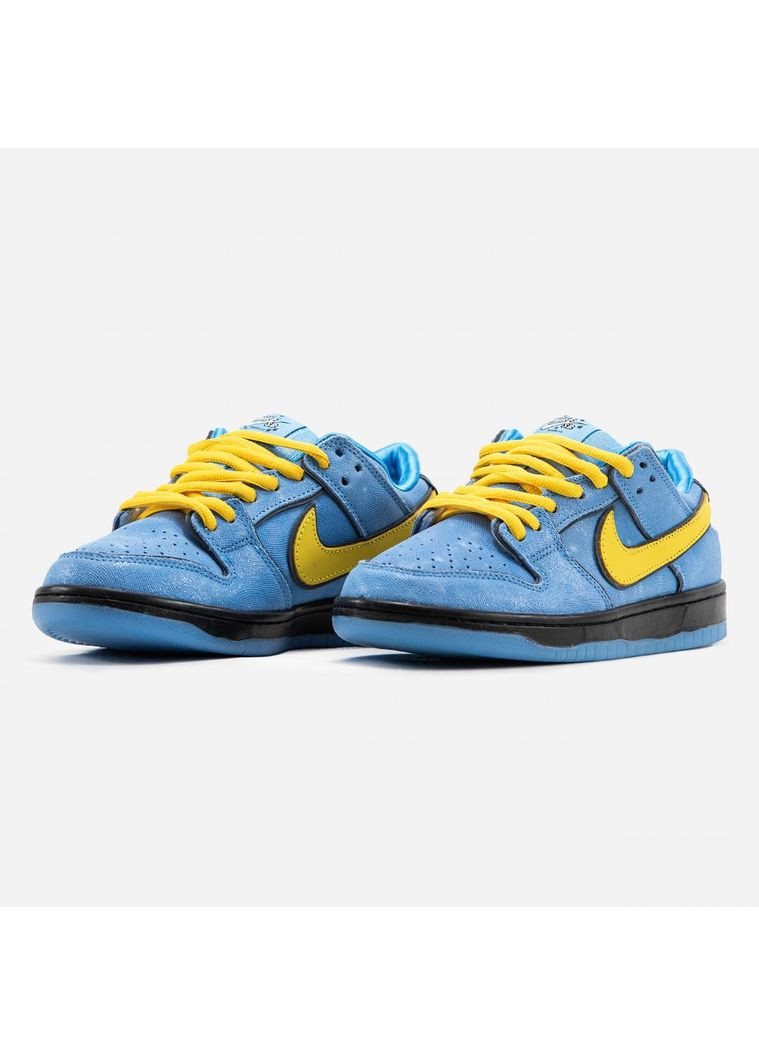 Жовті Осінні кросівки чоловічі nike sb dunk low x powerpuff girls blue yellow найк сб данк No Brand