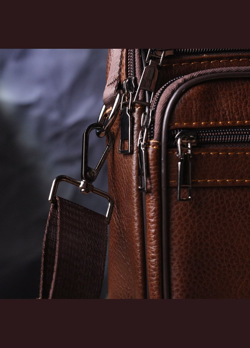 Чудова чоловіча сумка з натуральної шкіри 21279 Коричнева Vintage (331907792)