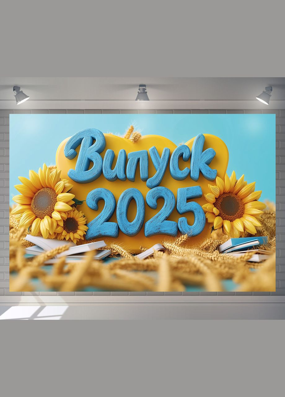 Баннер для фотозоны "Выпуск 2025" | 2.4×1.6 м | Школьный фон для выпускного №41306 Vinylpex (360982748)