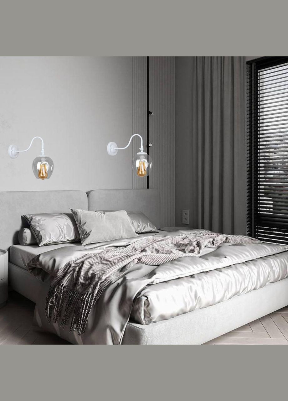 Біле скляне бра "Молекула" (56-WPR0231F3-1 WH+CL) прозорий No Brand (370072175)