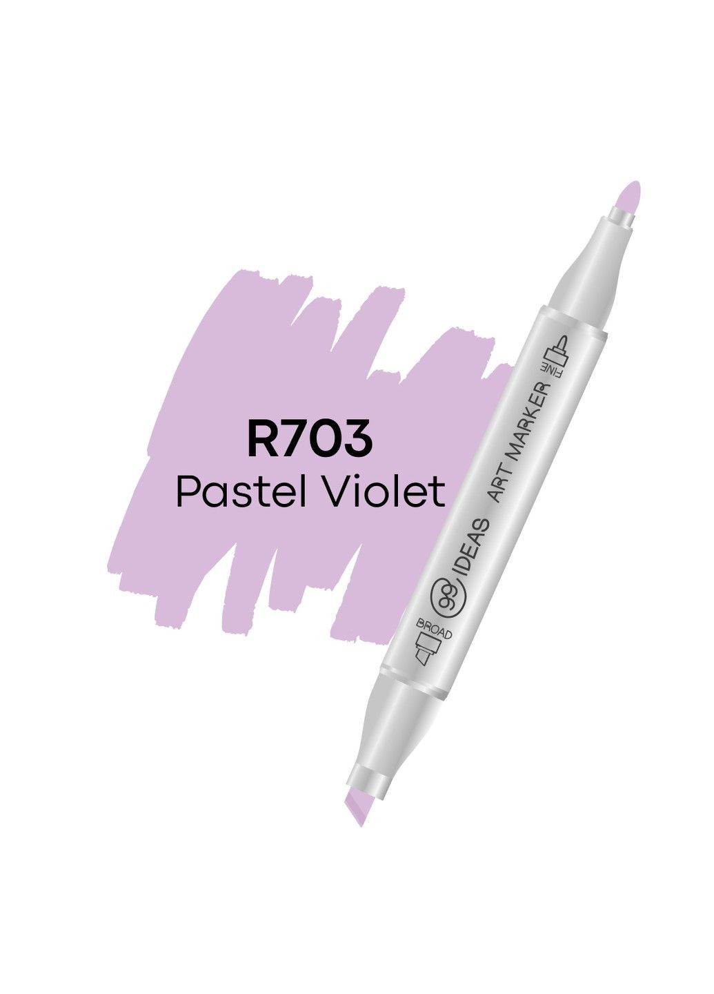Маркер двухсторонний Пастельный фиолетовый, R703, 99IDEAS (329144186)