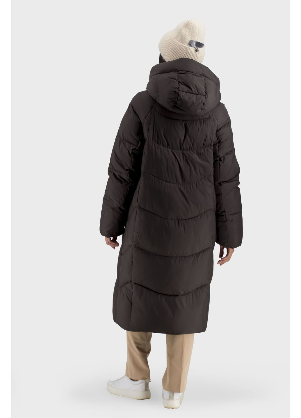 Коричневий зимній Пуховик No Brand