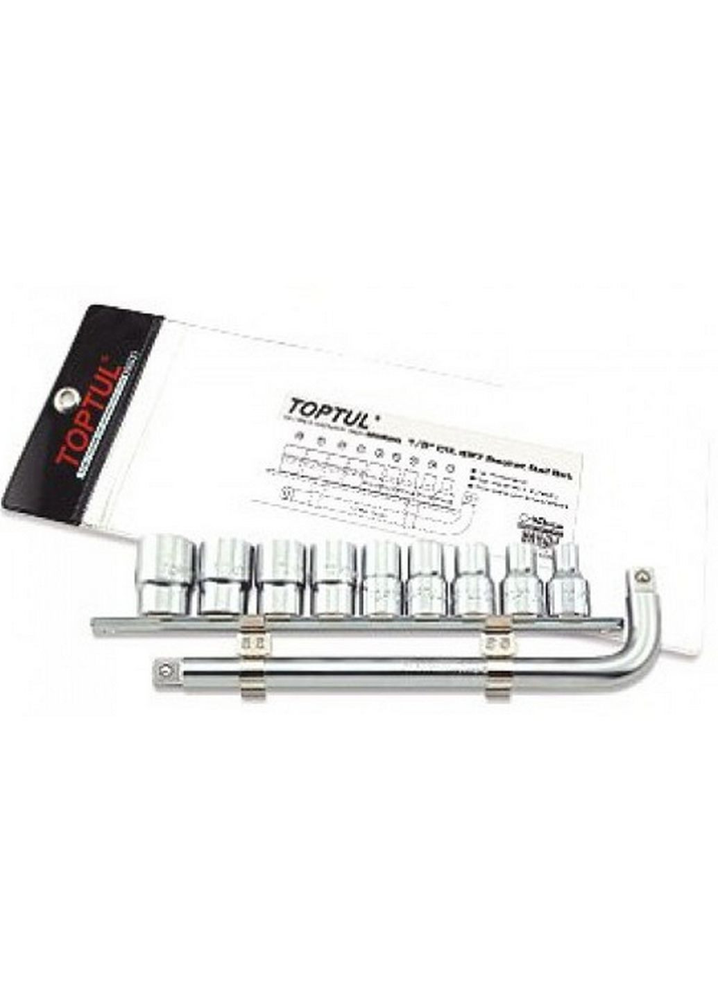 Комплект головок та комірів на планці 1/2" 8-22мм TOPTUL (289464952)