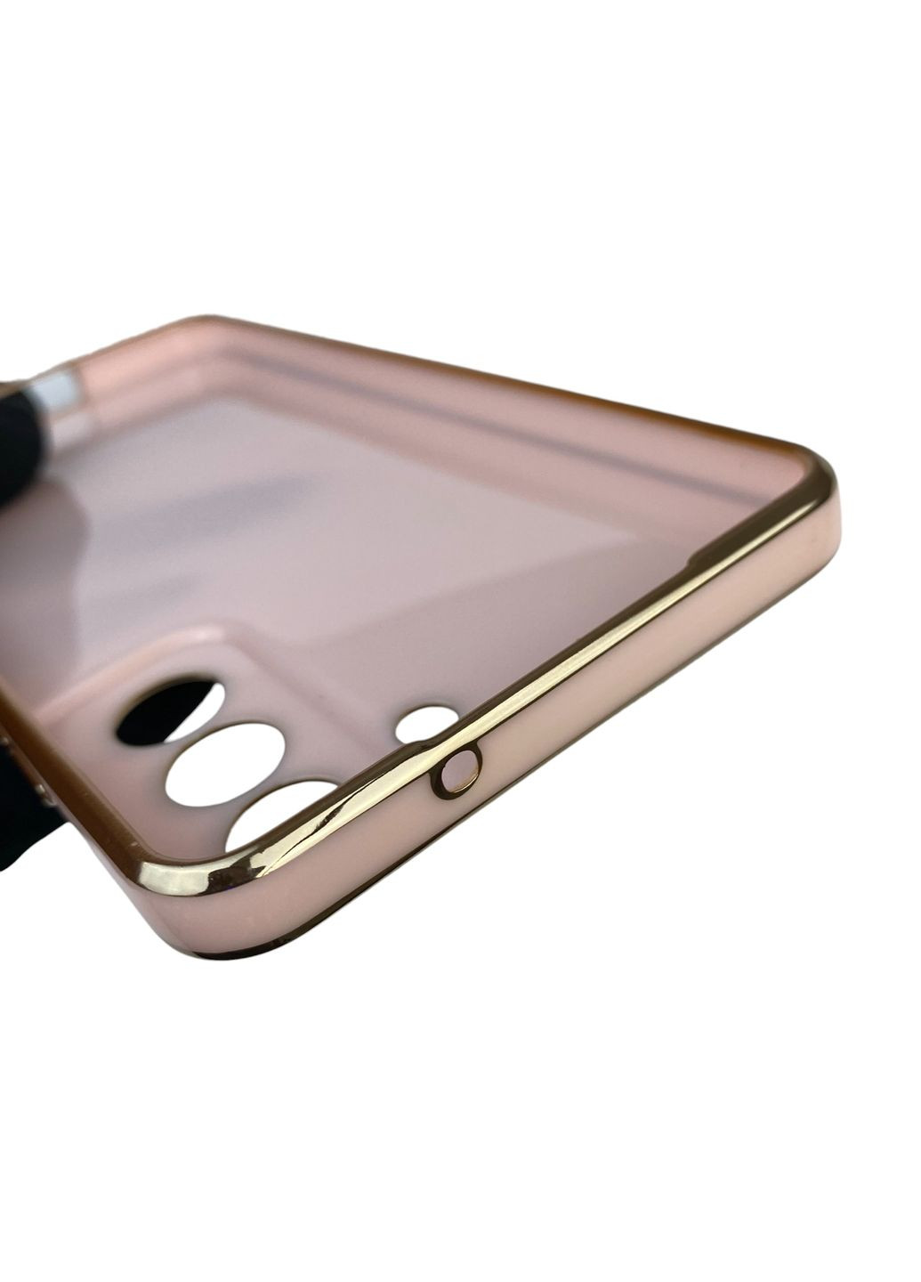 Чохол для Galaxy S21 FE (SM-G990B) глянцевий із захистом камери із золотою окантовкою на самсунг с21 фе пудровий gs1 Samsung (366232954)