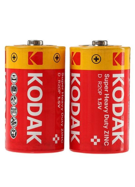 Батарейка " " /R-20/2shrink/CAT30410398/ сольова, 1,5V, бочонок. 61,5*34,2мм (2/24) Kodak (367749881)