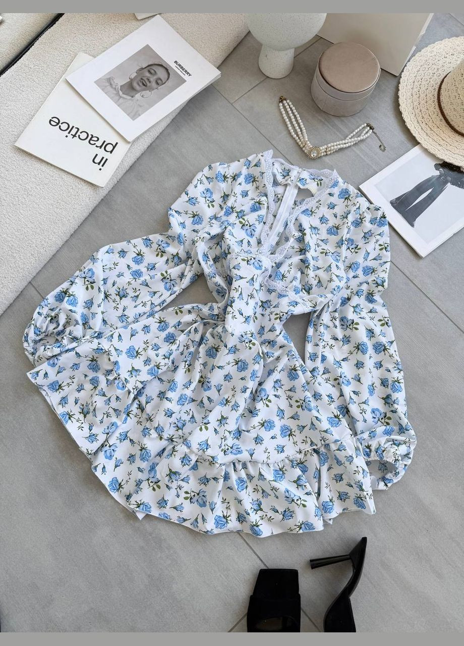 Блакитна сукня з квіточками Luna